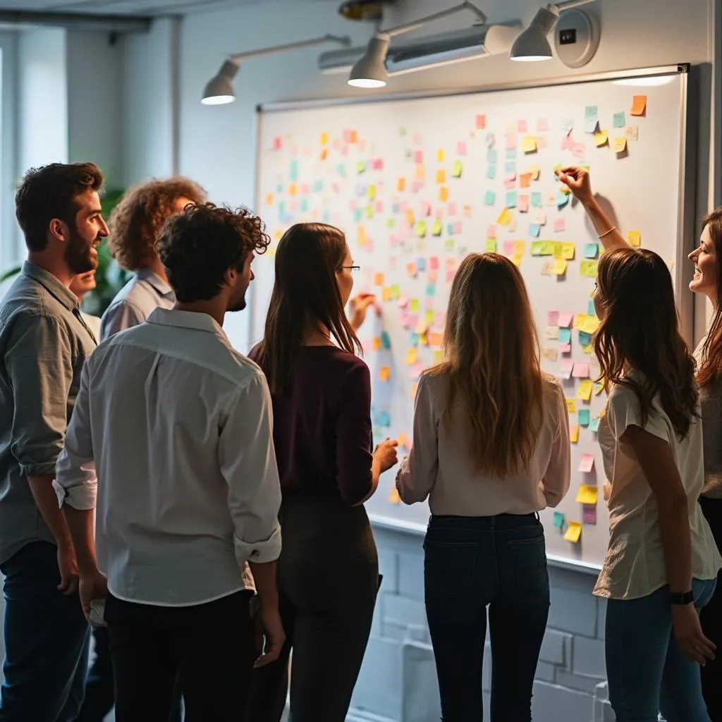 Kreatives Brainstorming im Team